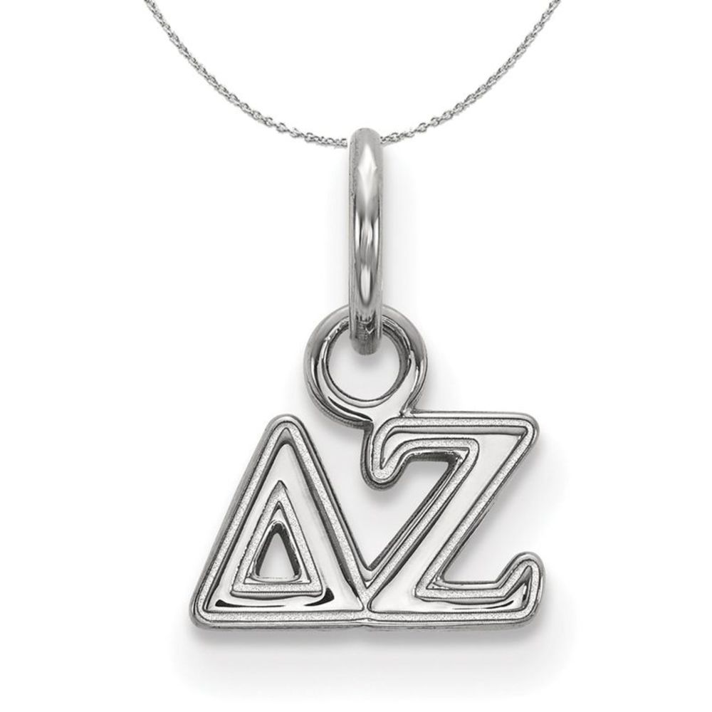 Sterling Silver Delta Zeta XS (Tiny) Greek Necklace - 20 Inch